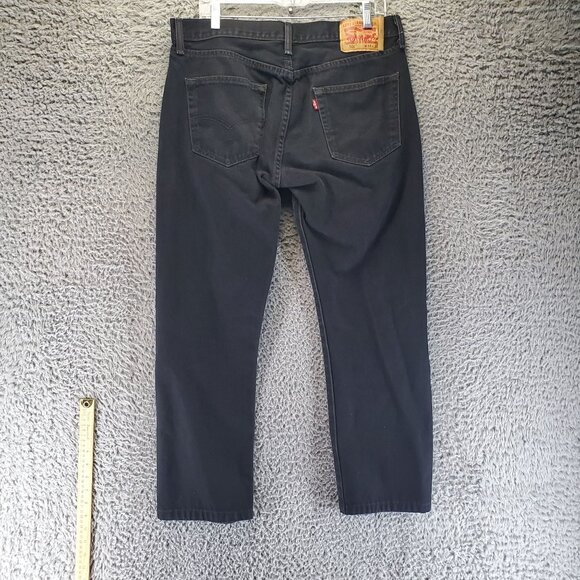 Levis Jeans Mens Size 34x34 Black 501 Original Fit Straight Button Fly Denim - Picture 1 of 14